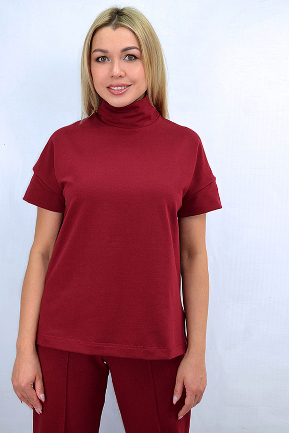 С-1715 Костюм из футера женский / футболка и брюки с отстрочкой