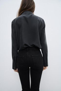 ZARA ДЖИНСЫ SKINNY С ВЫСОКОЙ ПОСАДКОЙ — ZW COLLECTION, ЧЕРНЫЙ
