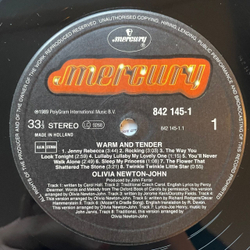 Винтажная виниловая пластинка LP Olivia Newton John, Warm And Tender (Нидерланды 1989)