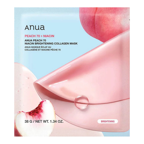 Осветляющая гидрогелевая маска с персиком Anua Peach 70 Niacin Brightening Collagen Mask