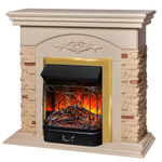 Каминокомплект Real Flame Neapolis WT с очагом Majestic Lux Brass