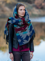 Шарф теплый с орнаментом Навахо