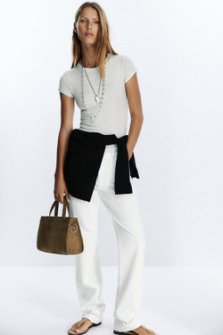 ZARA СУМКА CITYBAG ПЛЕТЕНОЙ ЗАМШИ, ЗЕЛЕНЫЙ