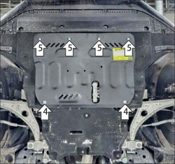 Защита стальная 2 мм Д, КПП Hongqi H5; V=2,0; FWD; с 2022 г MOTODOR.73907