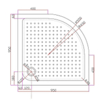 Акриловый поддон для душа Cezares Tray A 95х95 TRAY-A-R-95-550-15-W Белый