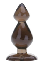 Дымчатый анальный плаг в форме пирамидки - 8 см.