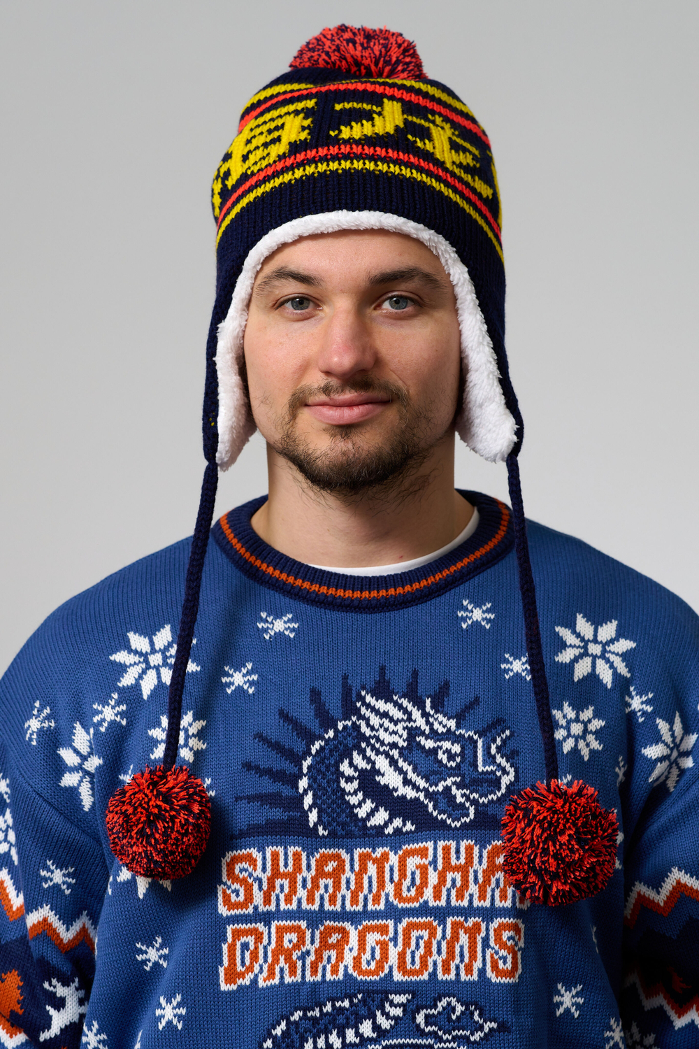 Шапка-ушанка трикотажная вязаная, 55-58