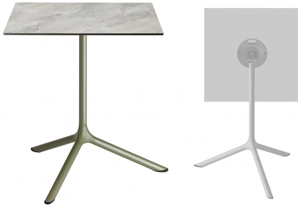 Стол ламинированный обеденный складной Scab Design Tripe Maxi Folding, оливковый, каменный