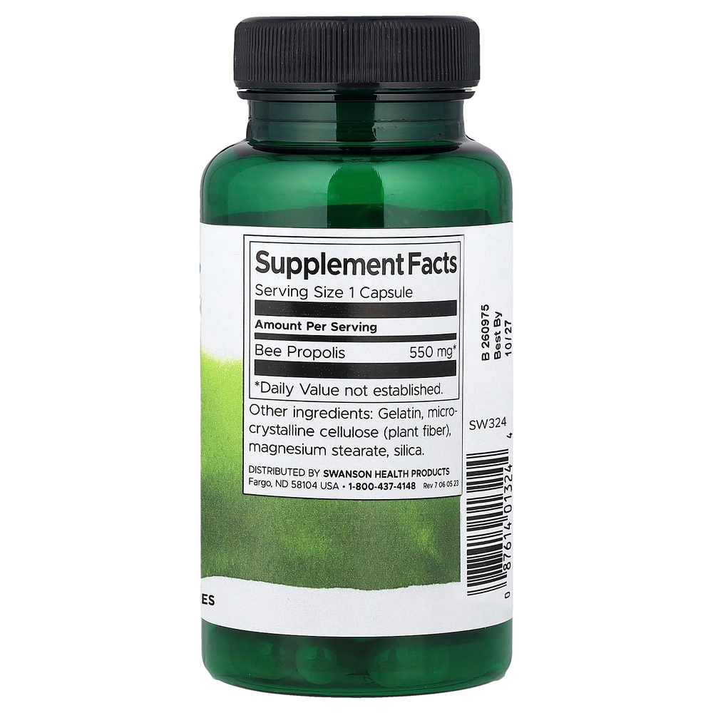 Swanson, пчелиный прополис, 550 мг, 60 капсул