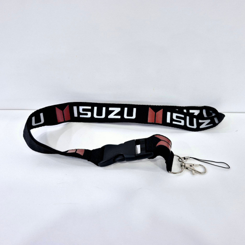 ISUZU (чёрный) Люкс / Брелок, шнурок для ключей на шею ISUZU (Исузу), ланъярд, крафт, чёрный (1 шт)