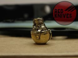 Бусина темлячная "Фляга", латунь