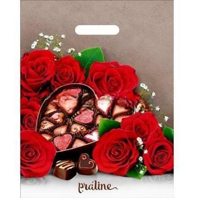 Пакет с прорубной ручкой ПВД 31х40 (60 мкм) "Пралине" лам. (50/500 шт.) Интерпак