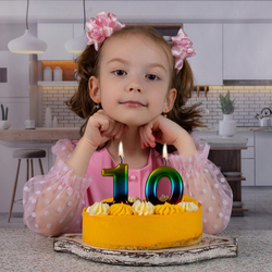 Свечи-цифры Радуга 8 см