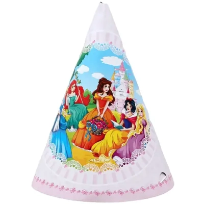 Колпак праздничный «В гостях у принцессы» (16 см, 6 шт, без хэдера)