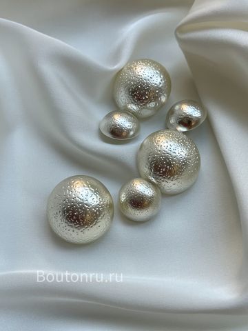 Пуговицы полусфера с вкраплениями матовое серебро