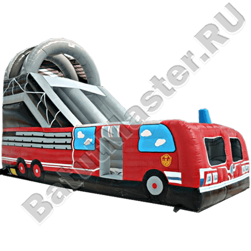 Детская надувная горка "Пожарная машина"