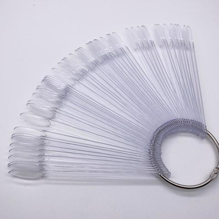 1623 Палитра веер миндаль на кольце прозрачная 50 шт