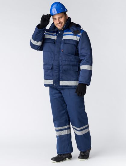 Костюм зимний "Горизонт-Люкс" брюки (т.синий/василек)