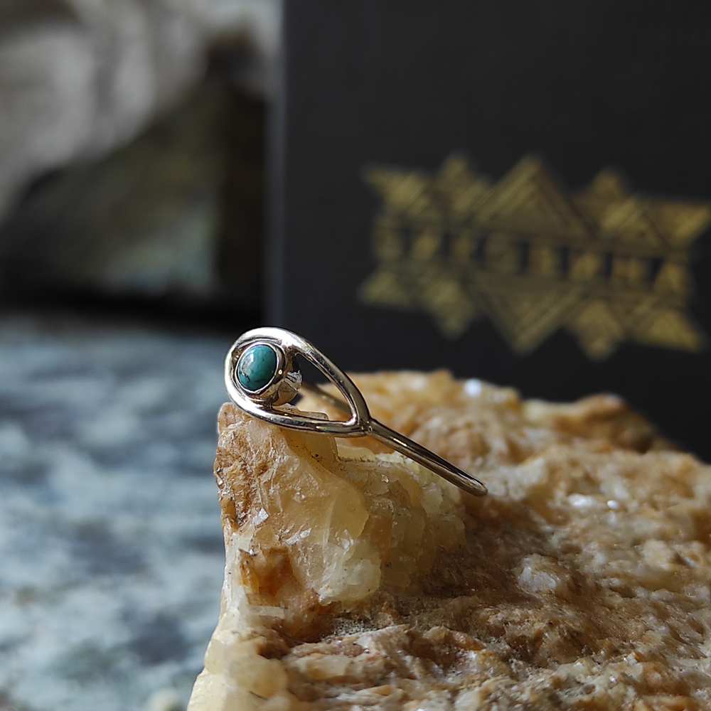 Кольцо ОКО, бирюза/серебро