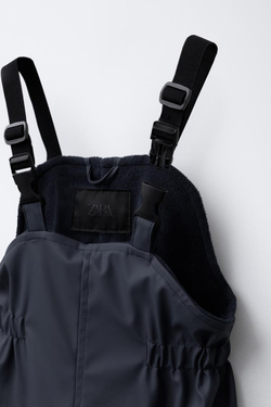 ZARA ПРОРЕЗИНЕННЫЙ КОМБИНЕЗОН WATER RESISTENT, МОРСКОЙ СИНИЙ