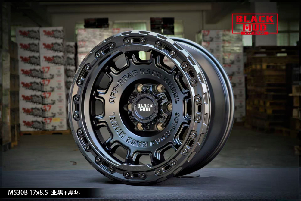 Диск колёсный литой BLACK MUD M530B с бедлоком R17 8,5 ET0 Matte Black W Beadlock Ring