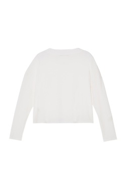 ZARA X BENITO ANTONIO ФУТБОЛКА УКОРОЧЕННОГО КРОЯ С ДЛИННЫМИ РУКАВАМИ, ЖЕЛТОВАТО-БЕЛЫЙ