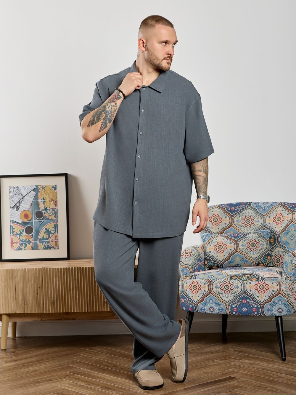 Рубашка мужская Линкольн-1 Виотекс ГРАФИТОВЫЙ