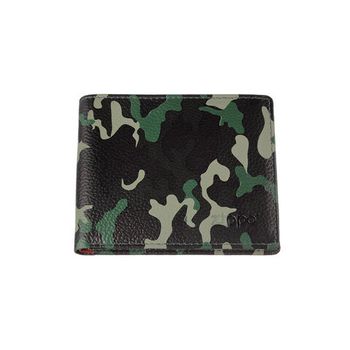 Портмоне ZIPPO из натуральной кожи зелёно-чёрный камуфляж (2006030)