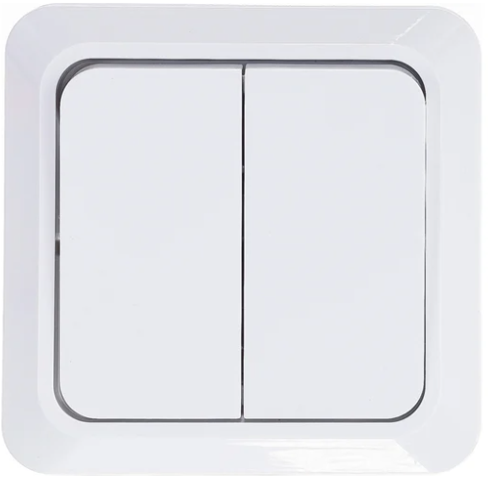 Выключатель двухклавишный, белый UNIVersal Олимп О0023