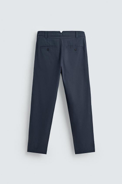 ZARA БРЮКИ RELAXED FIT СО СКЛАДКАМИ, СИНИЙ