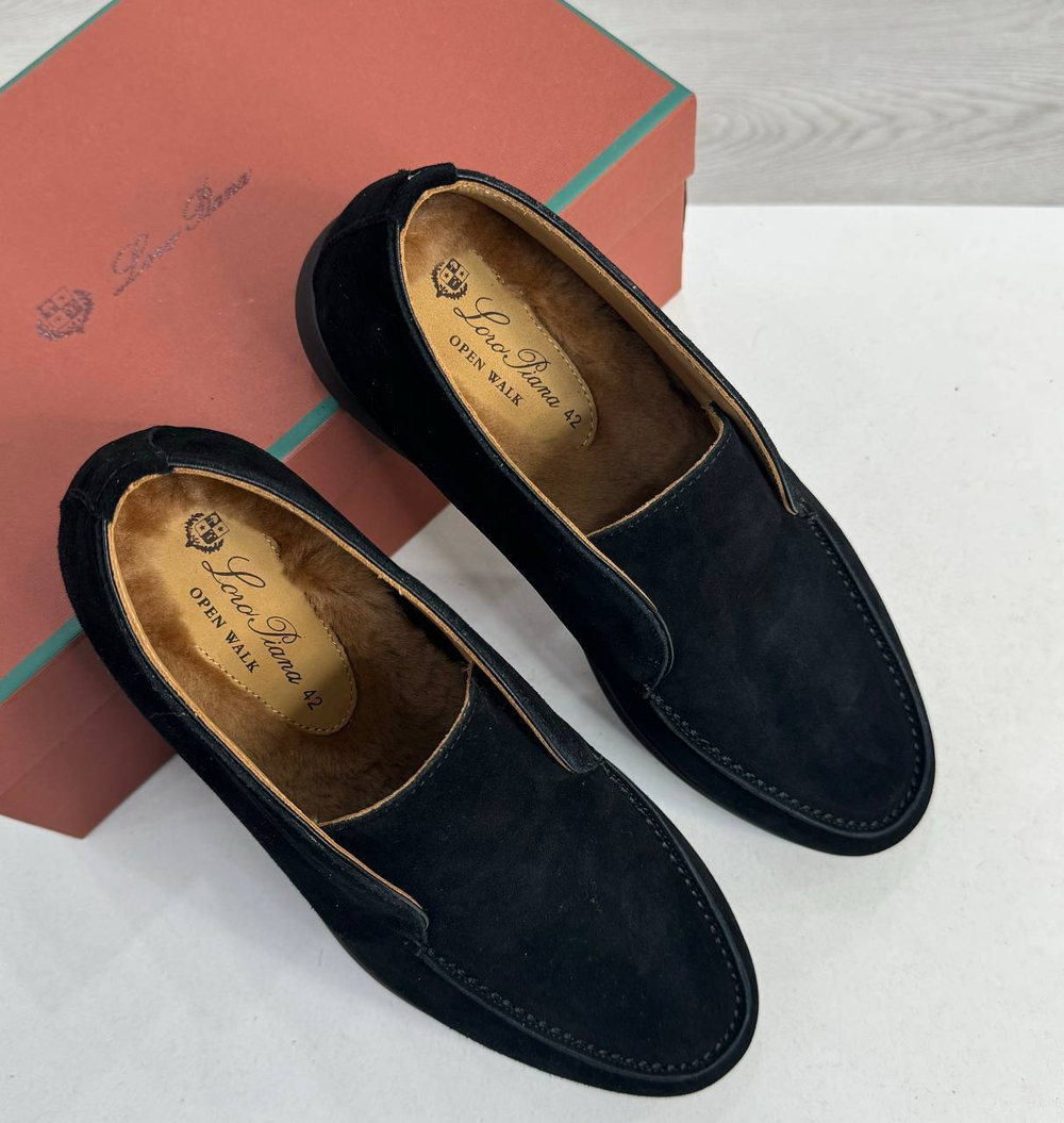 Лоферы Loro Piana с меховой стелькой