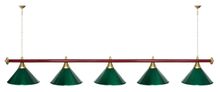 Лампа STARTBILLIARDS 5 пл. (плафоны золотые,штанга золотая,фурнитура золото)