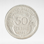 France, 50 Centimes 1946 - Light Type, Pierre-Alexandre Morlon B, VF