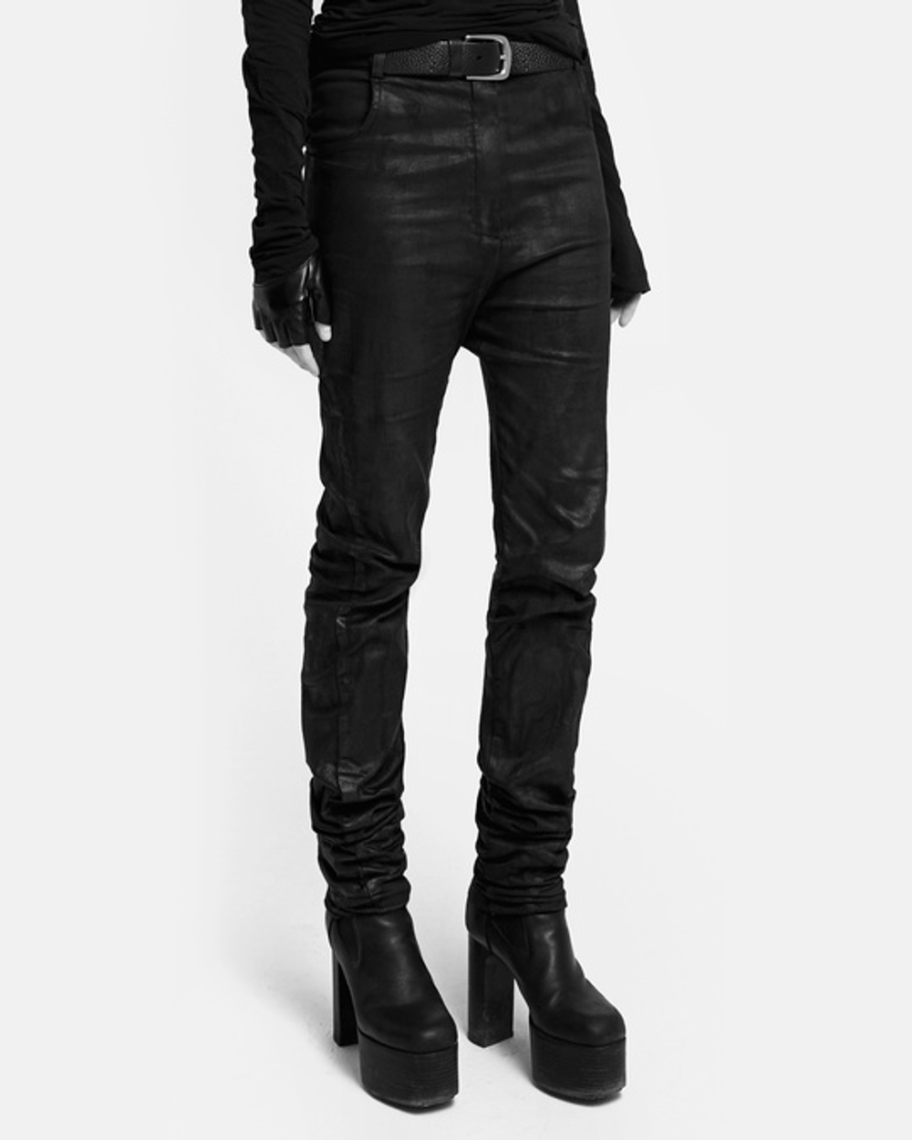 “Plastikman” Slim extra—lenght (hand-dyed) j-cut pants / Узкие брюки с покрасом
