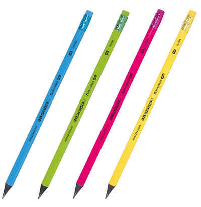 Карандаш ч/г HB "Kids" трехгранный, с ластиком, корпус в ассортименте (BRAUBERG)