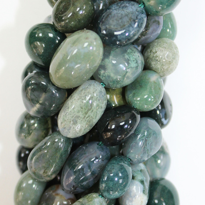 Агат мусс галтовка бусины 8-12мм