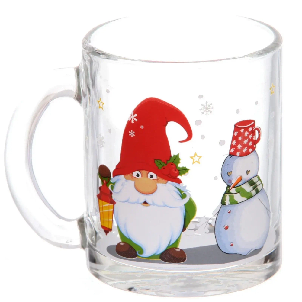 Кружка стеклянная 320мл «Гномы в деле» 6 видов