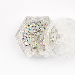 Zoo nail Стразы стеклянные прозрачные ABC голография SS8 (2,5мм), 100шт