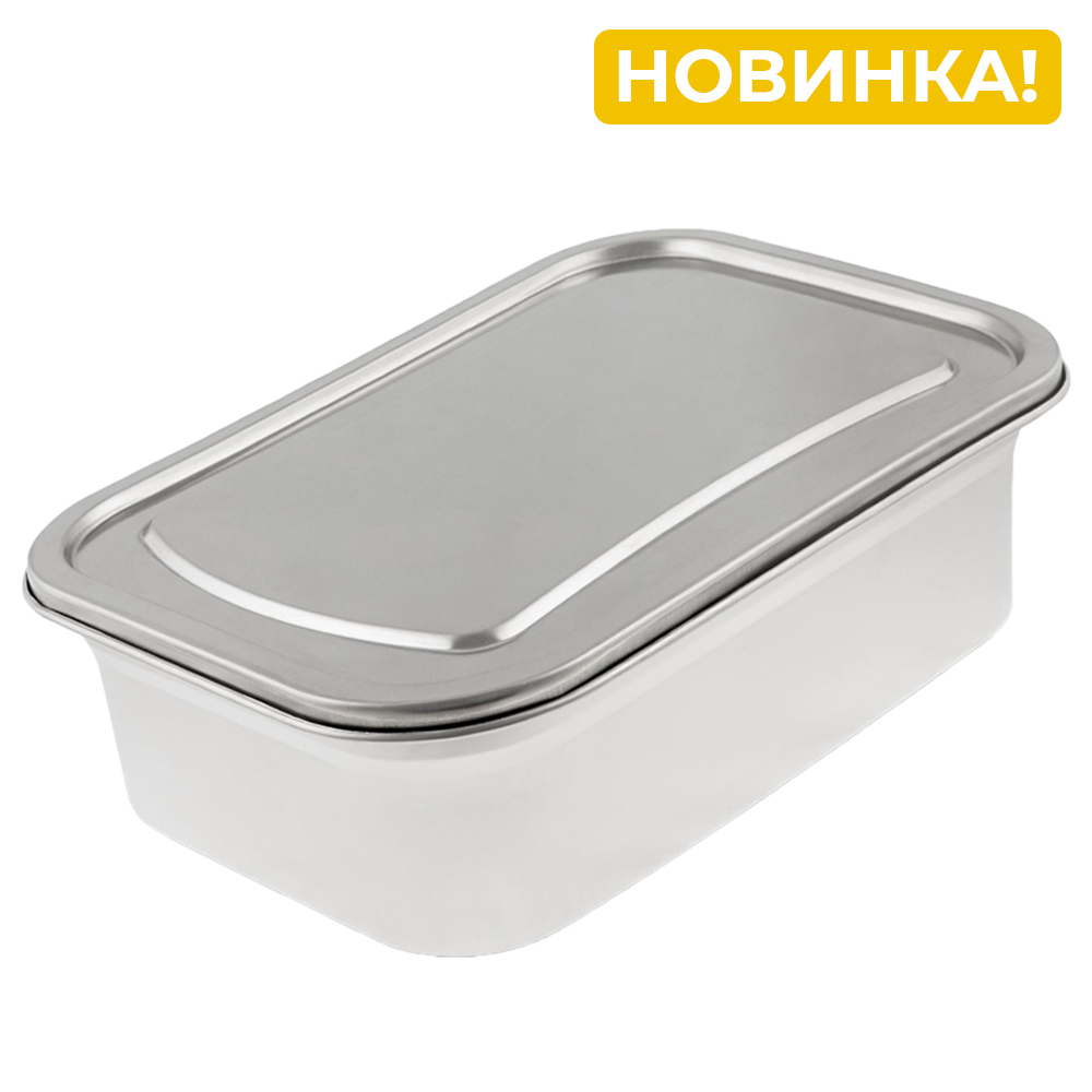 Контейнер пищевой Jolly Kitchen с крышкой, нержавеющая сталь, 40x28,5x12,5 (10 литров)