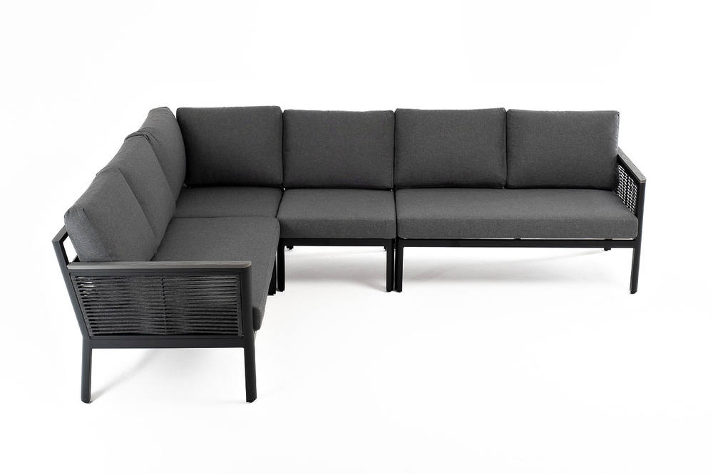 "Париж" угловой модульный диван, каркас из алюминия, цвет серый