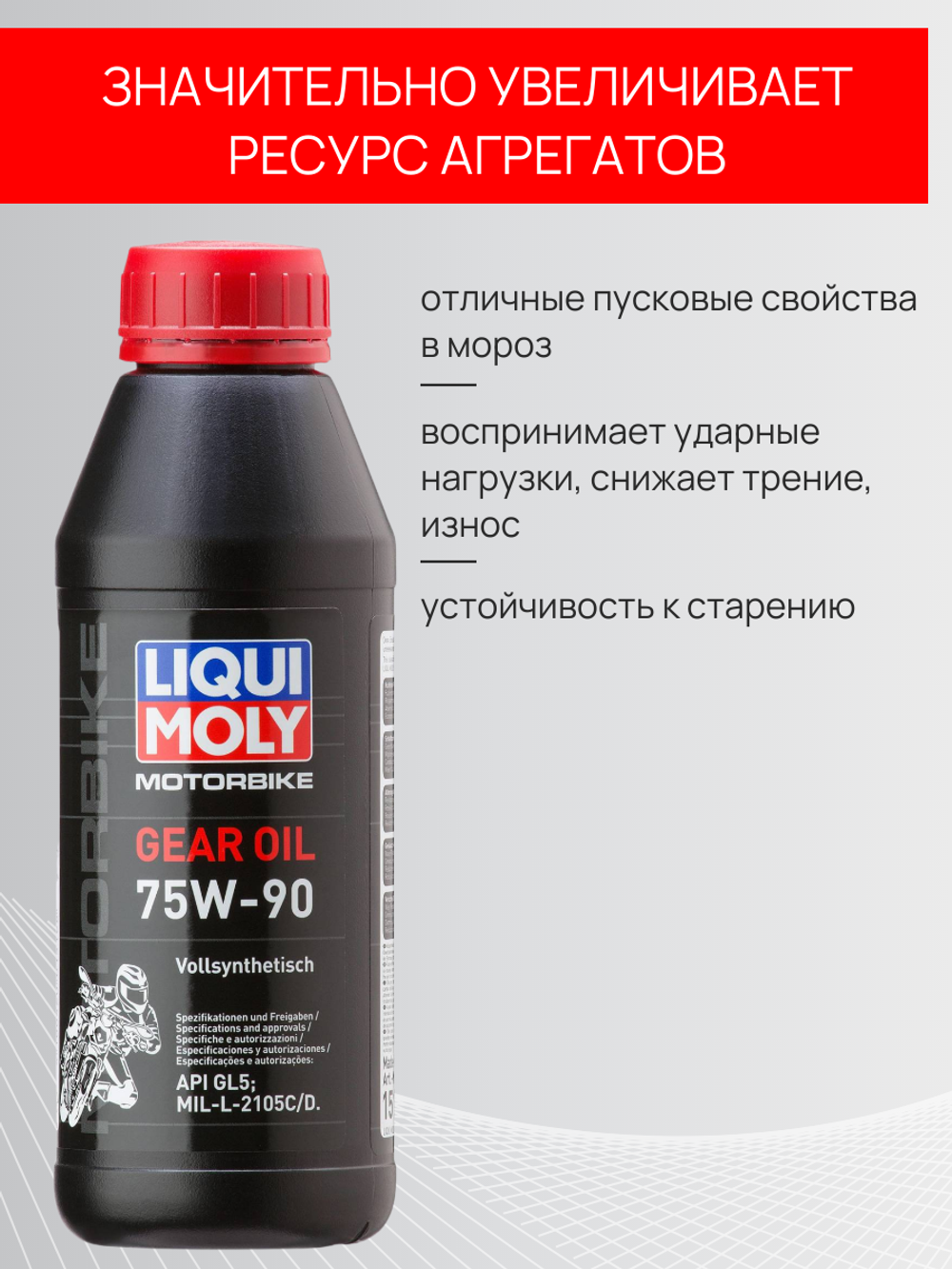 Масло трансмиссионное Liqui Moly Motorrad Gear Oil 75W90
