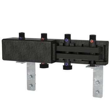 Коллектор Hoobs на 4 отопительных контура с теплоизоляцией, гайки из латуни (HB-CD70/125-4NG)