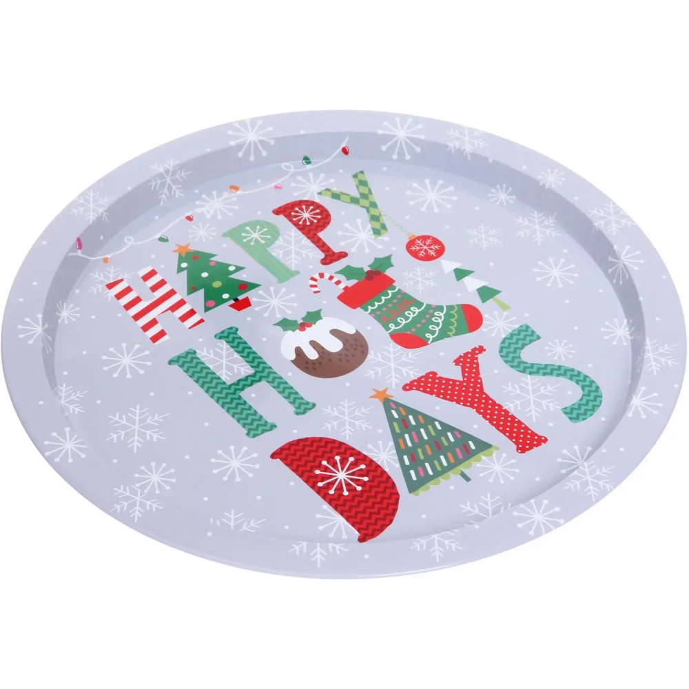 Поднос жестяной 32см «Счастливого Нового года»
