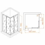 Душевой уголок RGW Passage PA-030B 100x100 350803000-14 стекло прозрачное/профиль черный