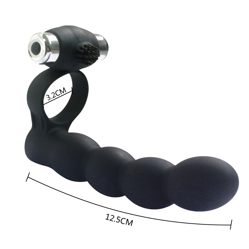 Вибронасадка Vander "Double Penetration Beads", Чёрный