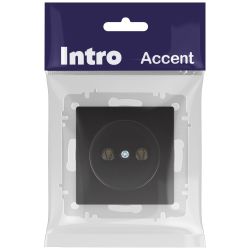 Розетка Intro Accent 6-201-05 2P 16А-250В IP20 СУ AL/CU антрацит