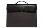 COACH Graham Coated Canvas With Calfskin Handbag Briefcase Large Men"s Black & Dark Khaki
