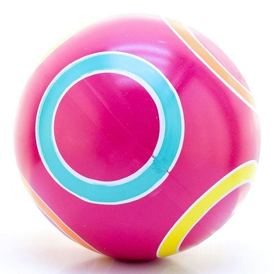 Мяч д. 125мм Серия "Кружочки" ручное окраш. (фонарик, светофор, колечко)