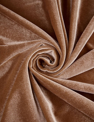 Бархат стрейч, 240 гр/м2, 98% п/э, 2% эластан, 150 см, кофе с молоком