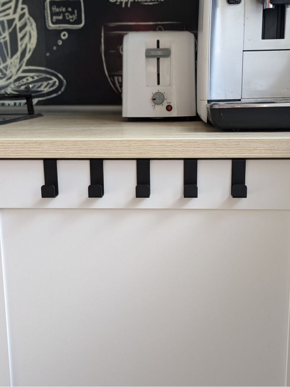 Вешалка крючки на дверь кухонного гарнитура, шкафа, черная